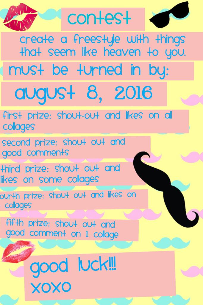 August 8, 2016 is the due date for this AWESOME new contest!!!😎😎❌⭕️❌⭕️