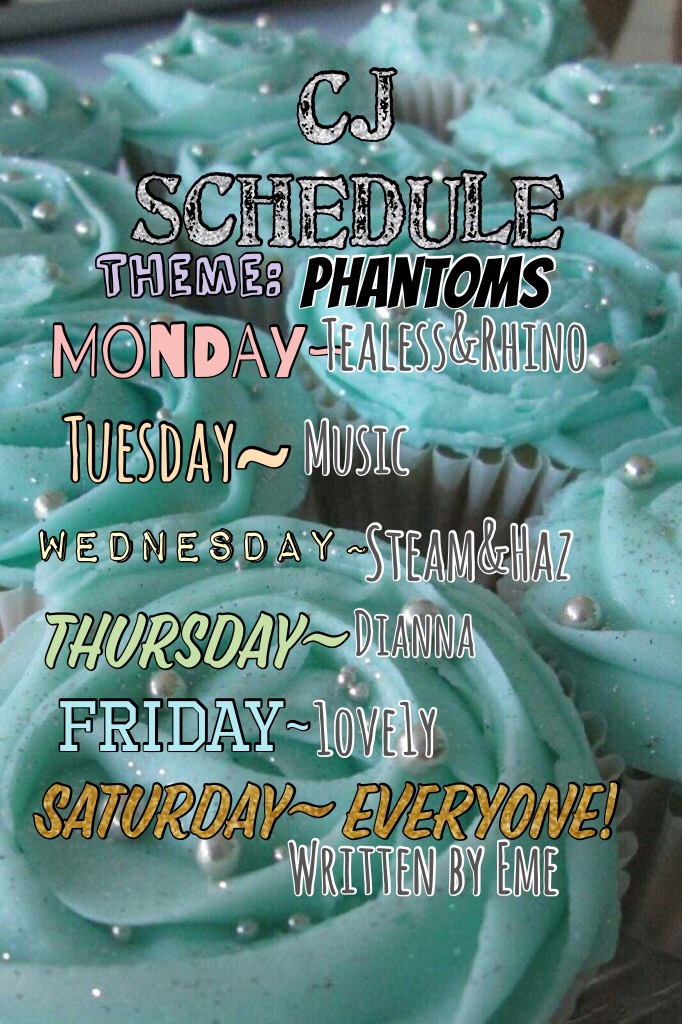 CJ schedule if you want a sneak peek on what we are working on this week! Find us on amino at Creativity Jammers Amino or on Animal Jam Amino as The Creativity Jammers ;)