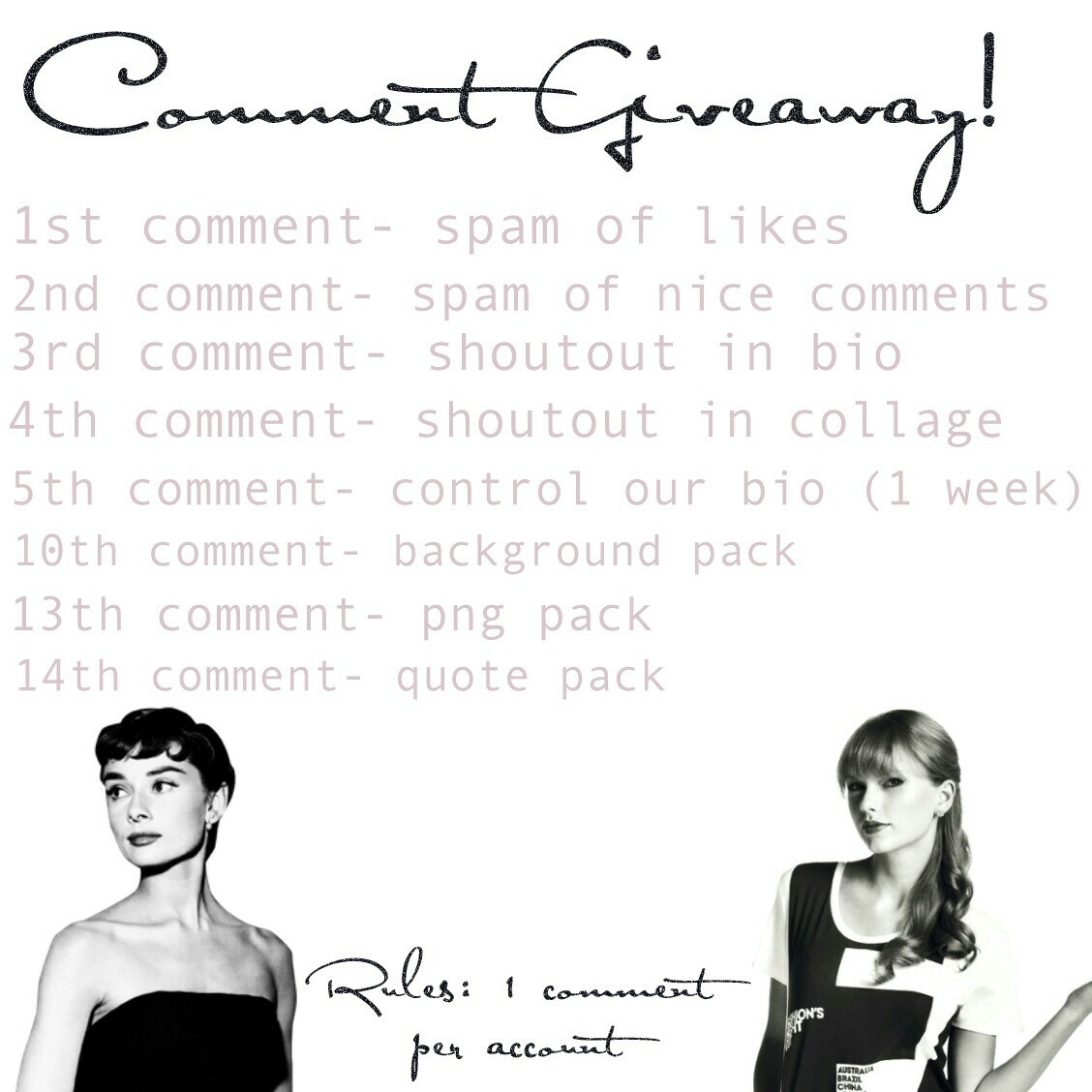 Comment Giveaway! Just comment to enter!