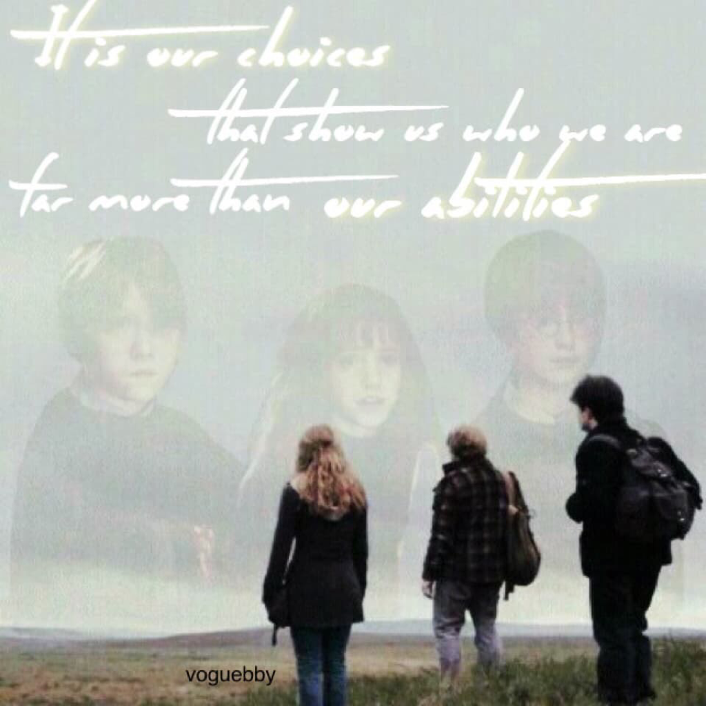 This is an edit I made a very long time ago but I'm kind of proud of it so I decided to post it. I did the text and the faded image of ron hermione and Harry 💓☺️