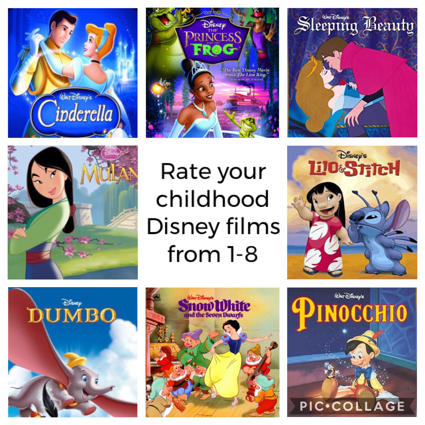Disney childhood films rate them!!!