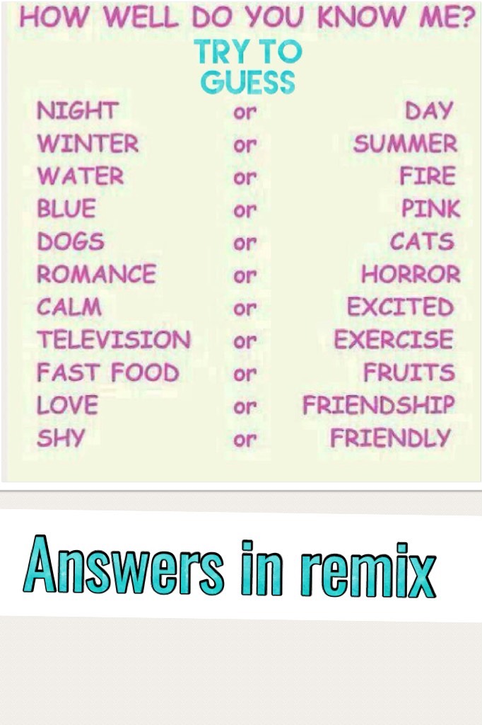 Answers in remix