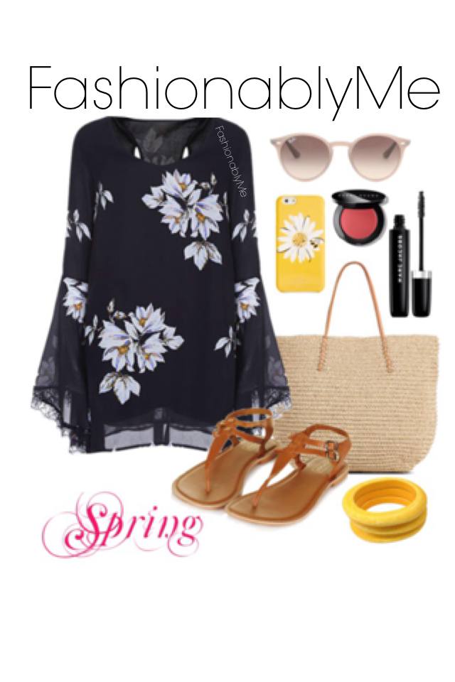 Spring outfit / summer floral dress sandals fancy casual teen like follow cute girly teen inspiration quote fashion like follow nail polish Easter dress with wedges fashion style teen pearl tween piccollage watch makeup beauty ootd summer 