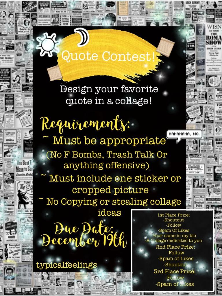 So...Who's up for my contest?✨😄