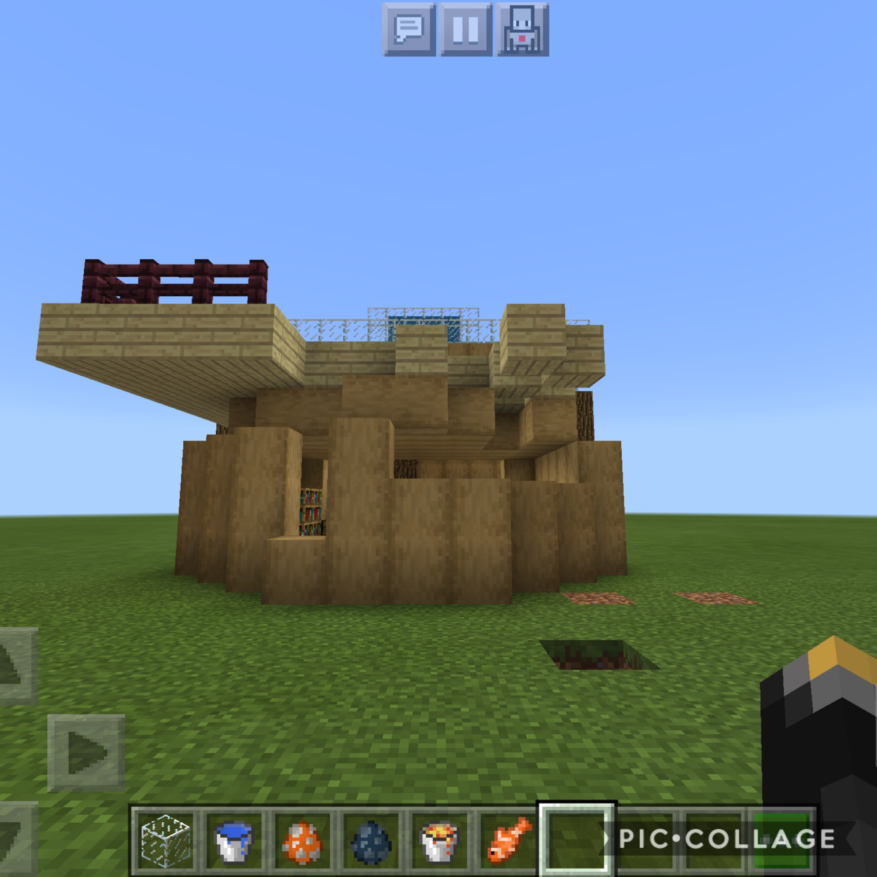 I accidentally set my Minecraft house on fire... #fail