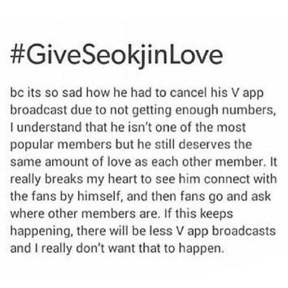 #GiveSeokjinLove