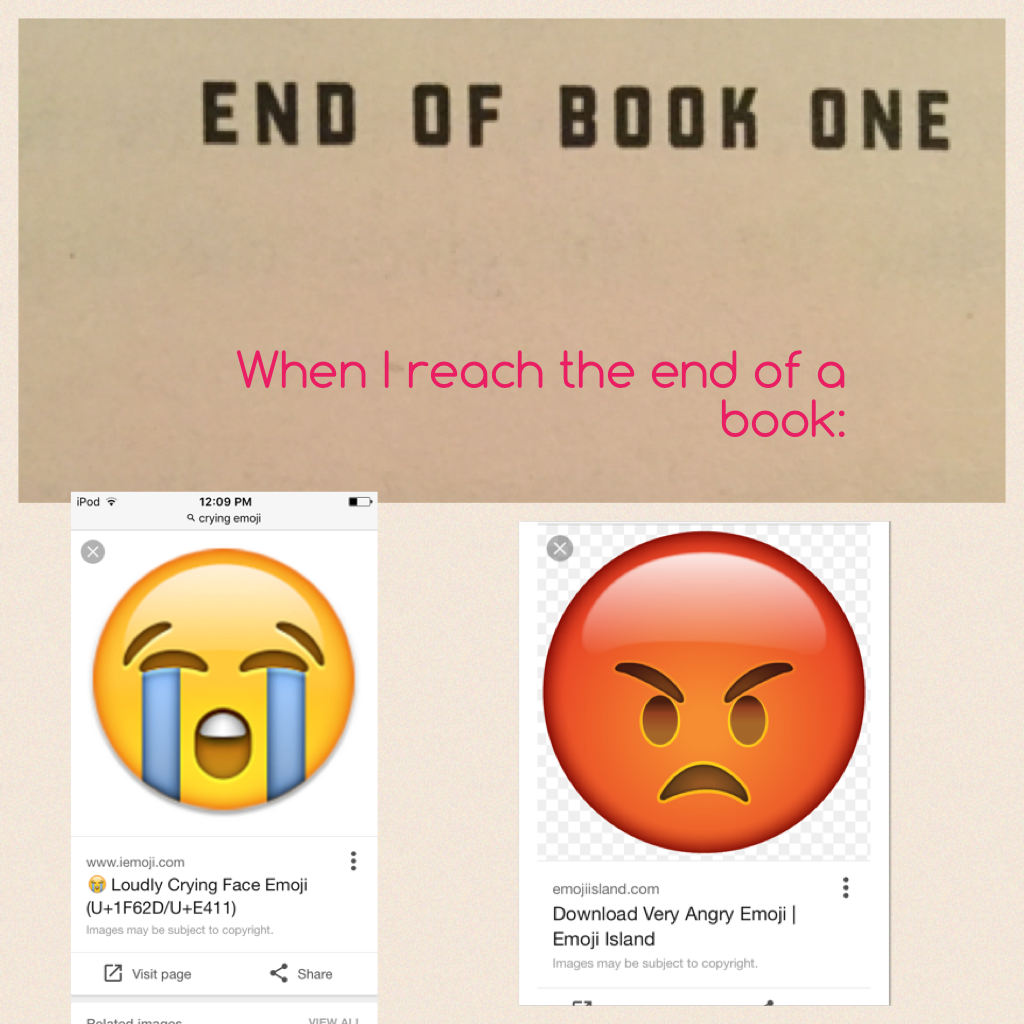 When I reach the end of a book: