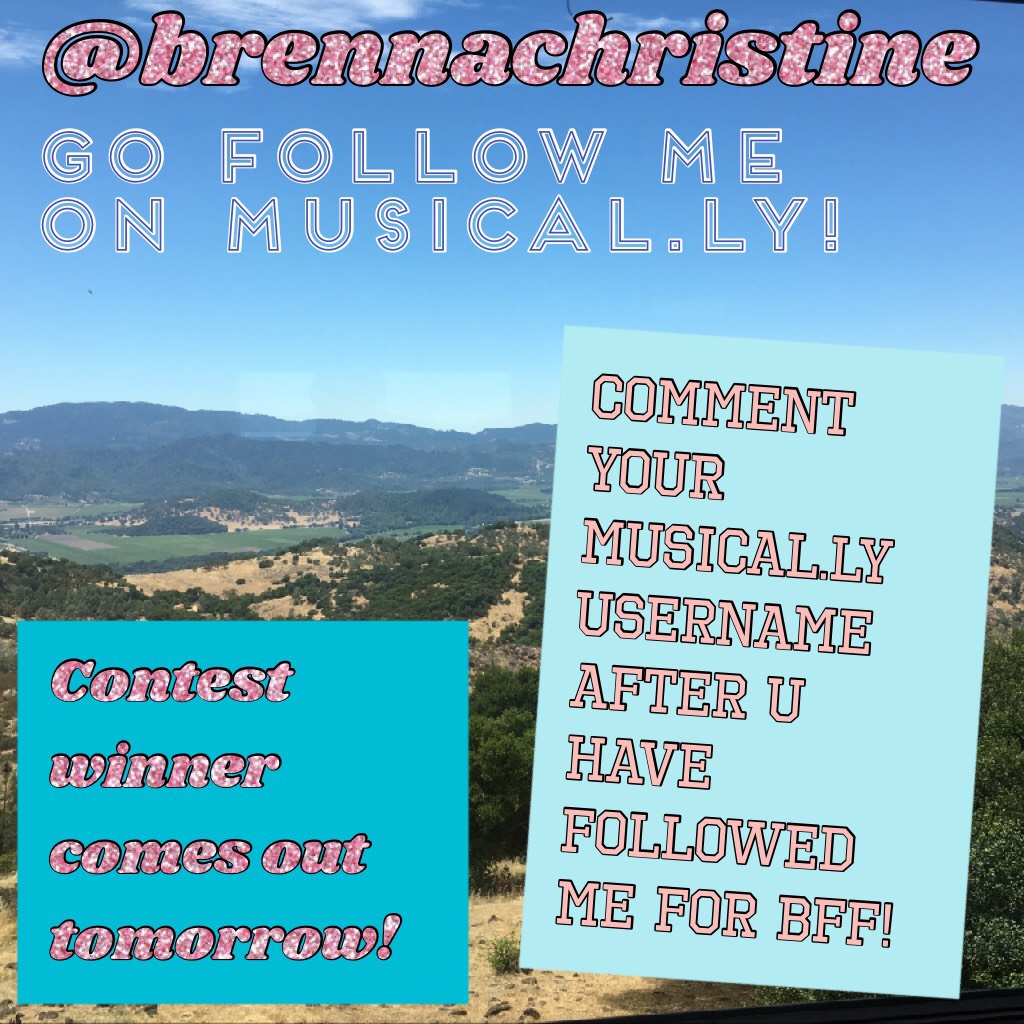 Go follow me! @brennachristine and like my most recent for a bff! Remember that the contest winner comes out tomorrow! Good news: contest ends tomorrow as well! {extended} qotd\\ what time is where u live? Have a good dayyyyy