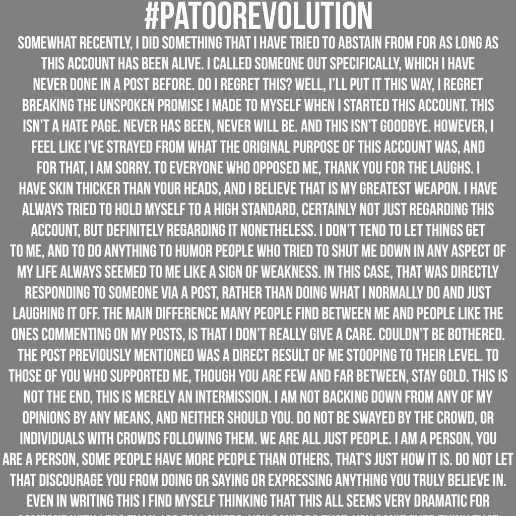 #patoorevolution