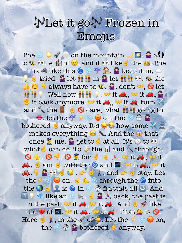 🎶Let it go🎶 Frozen in Emojis