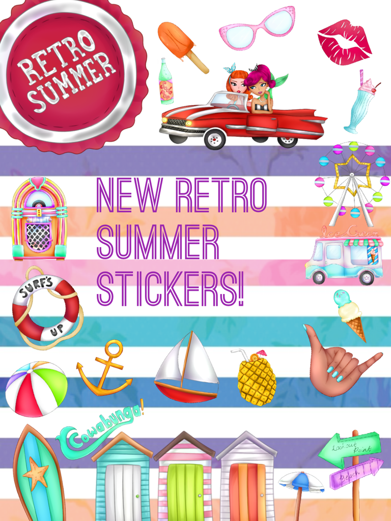 New Retro Summer stickers!