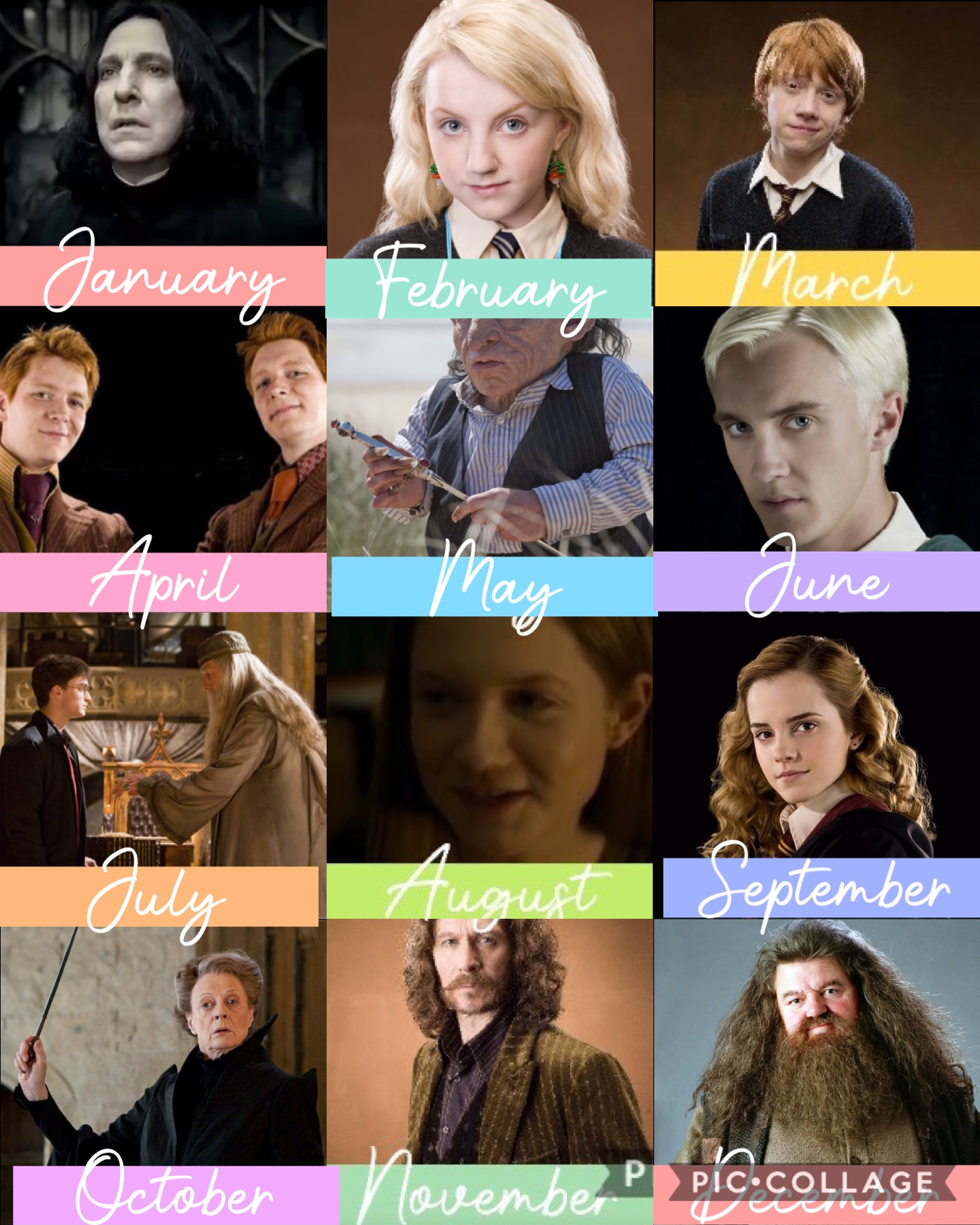 Some Harry Potter characters birthdays.