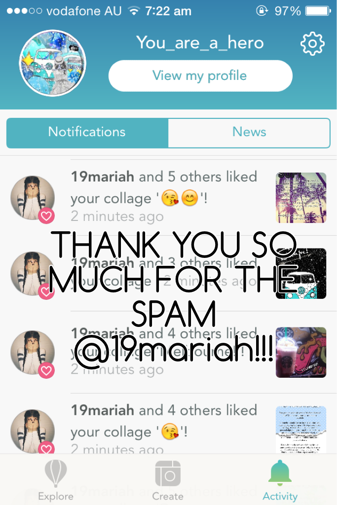 THANK YOU SO MUCH FOR THE SPAM @19mariah!!!