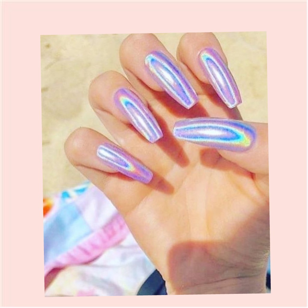 holographic nails #1❤