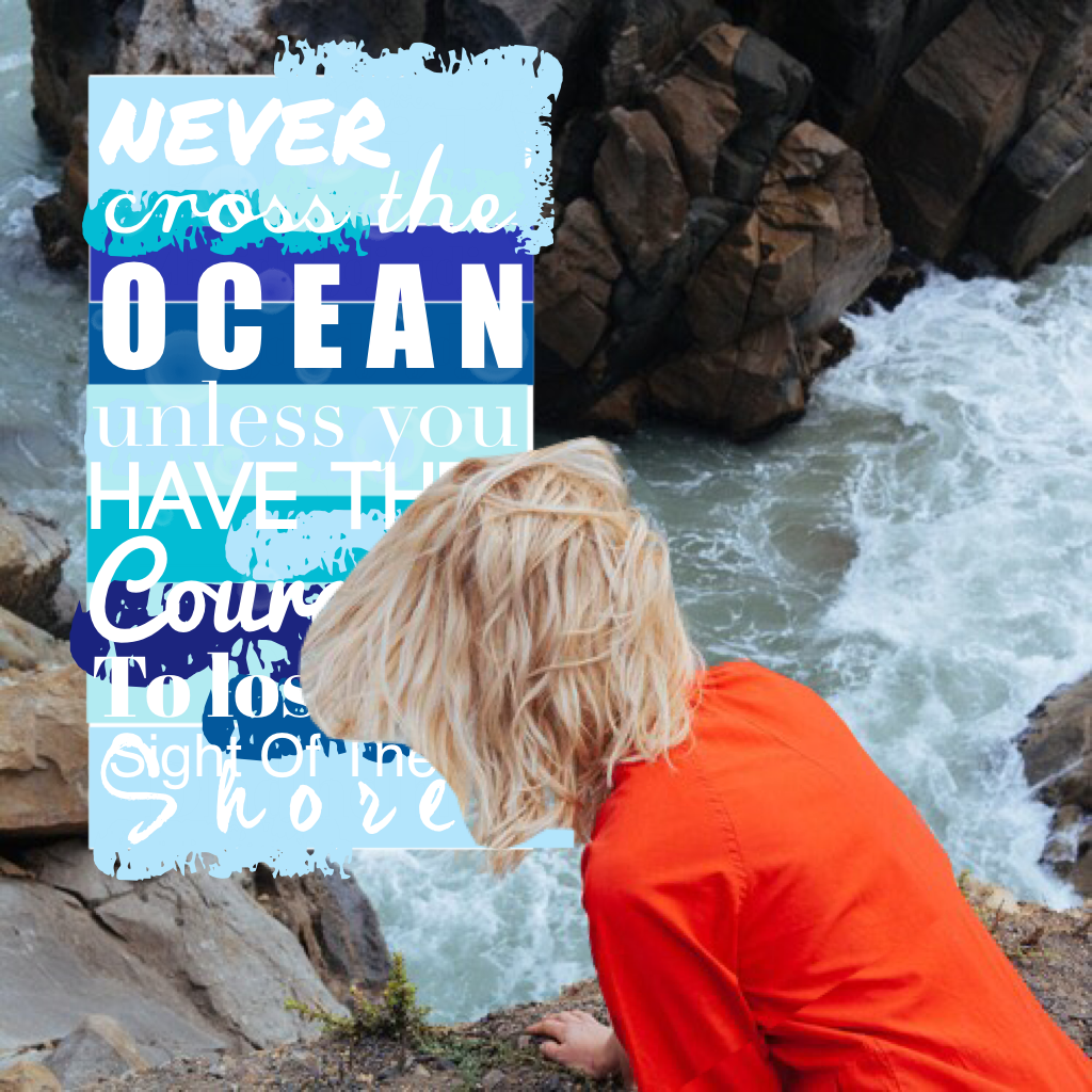 "never cross the ocean unless you have the courage to loose sight of the shore" 