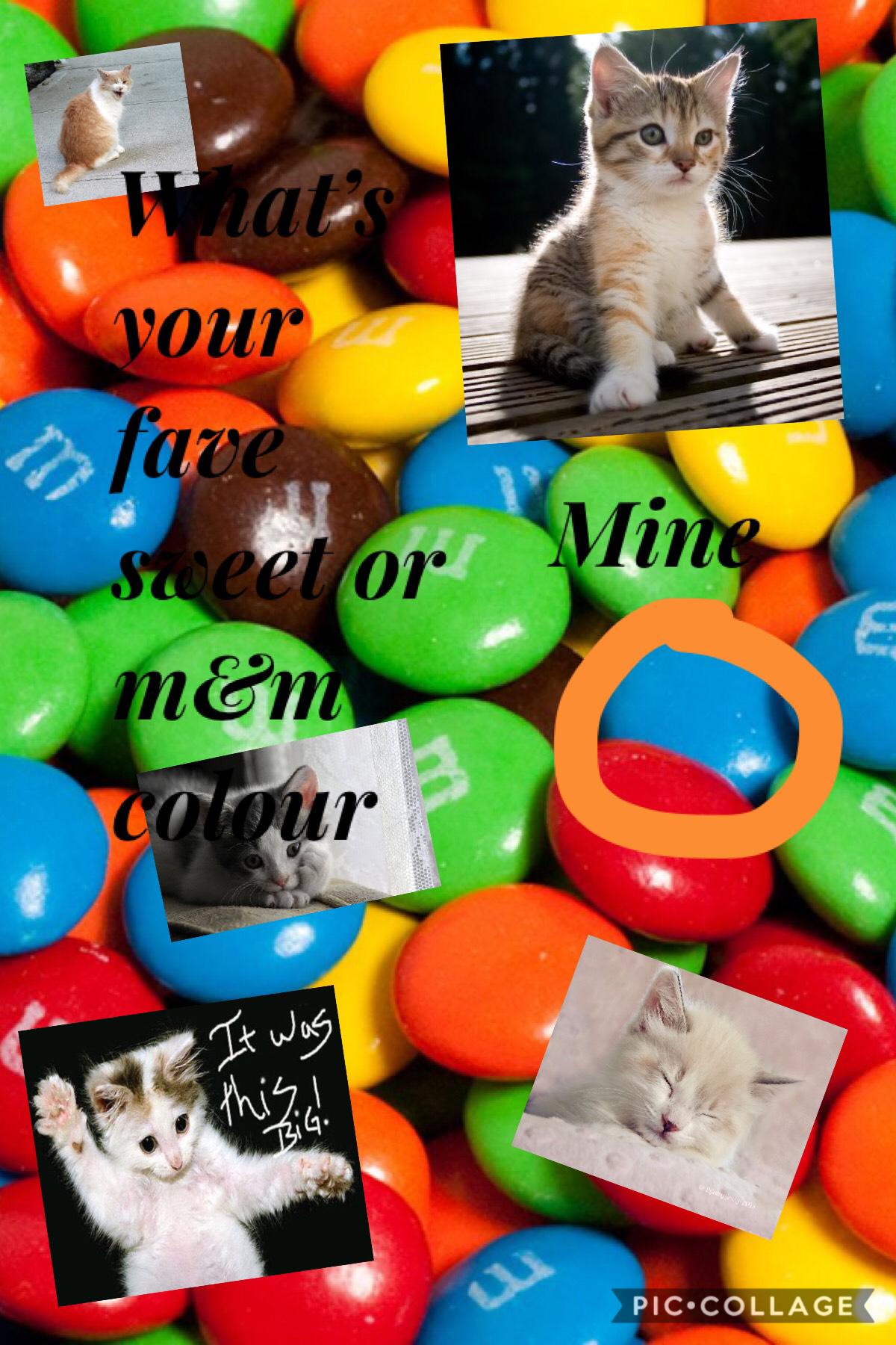 So random that I put kitty’s on an m&m background!! 