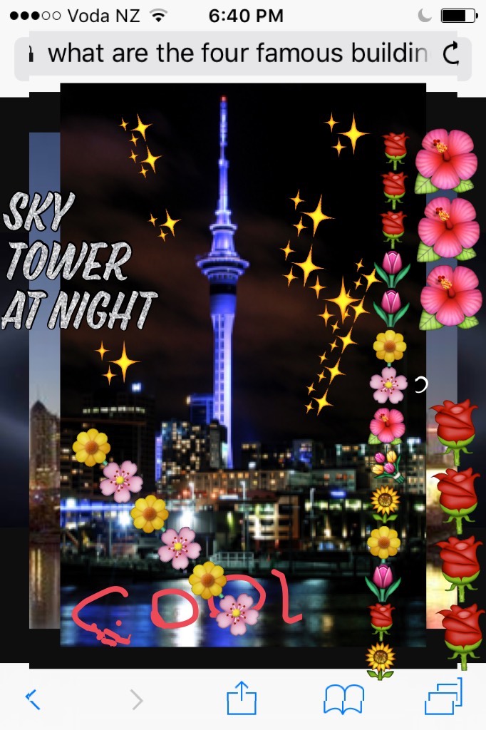 Sky Tower at night 