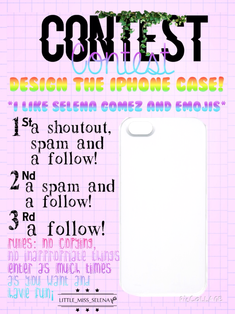Click here

So plz enter all u have to do is decor' the iPhone 
With the them being Selena Gomez and emojis!!
Have fun