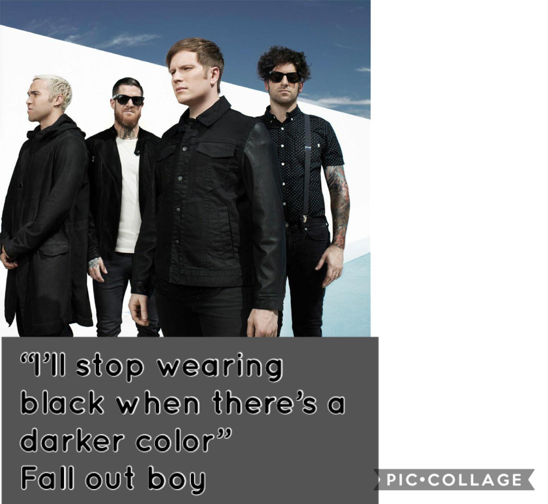 Hi this is another post and it is obviously fall out boy and yeah I am only doing the last piece of the emo quartet next!