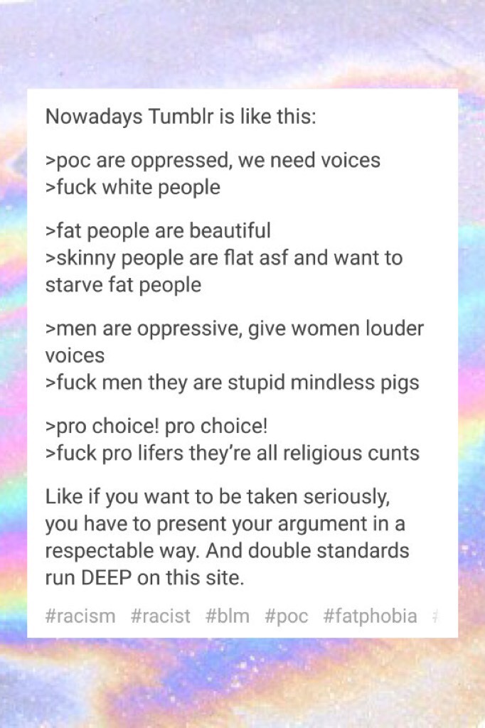 I feel like in order to completely have positivity and full equality, there needs to be supporters from the opposite side. What do you think?? Please leave your opinion in the comments 