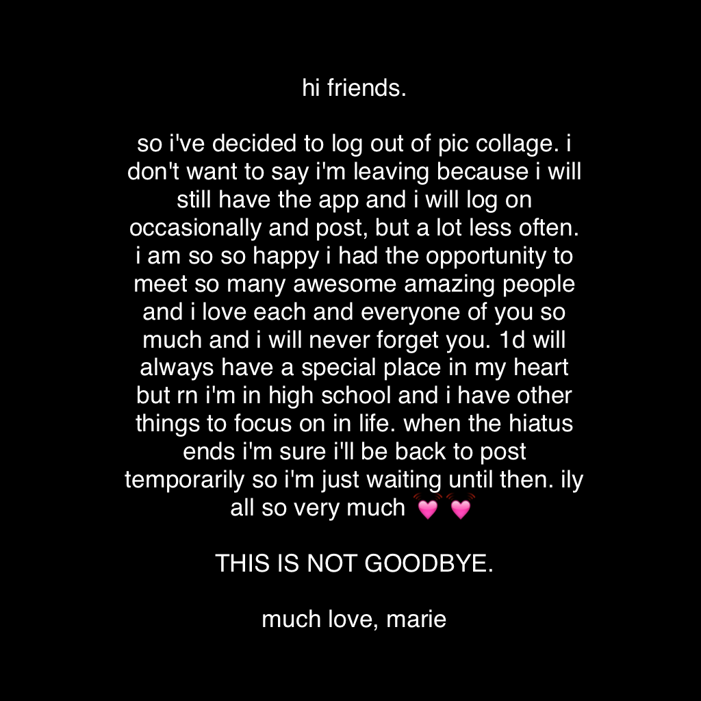 THIS IS NOT GOODBYE. 