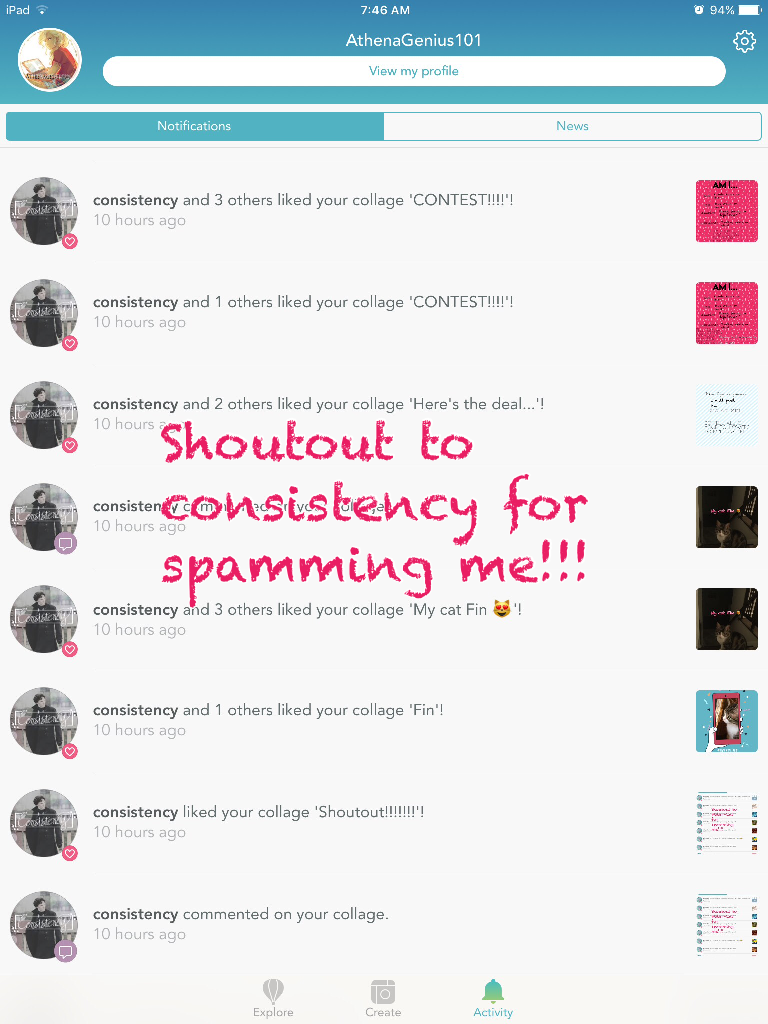 Shoutout to consistency for spamming me!!!