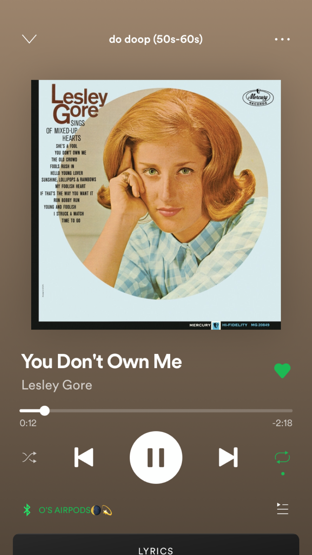 can I just say that this is one of the most iconic songs to exist bc 1. She was singing against the sexist, misogynist culture in 1963! 2. She was a lesbian and revealed it openly later in 2004, but had been with her partner for 23 years 👏🏼👏🏼
