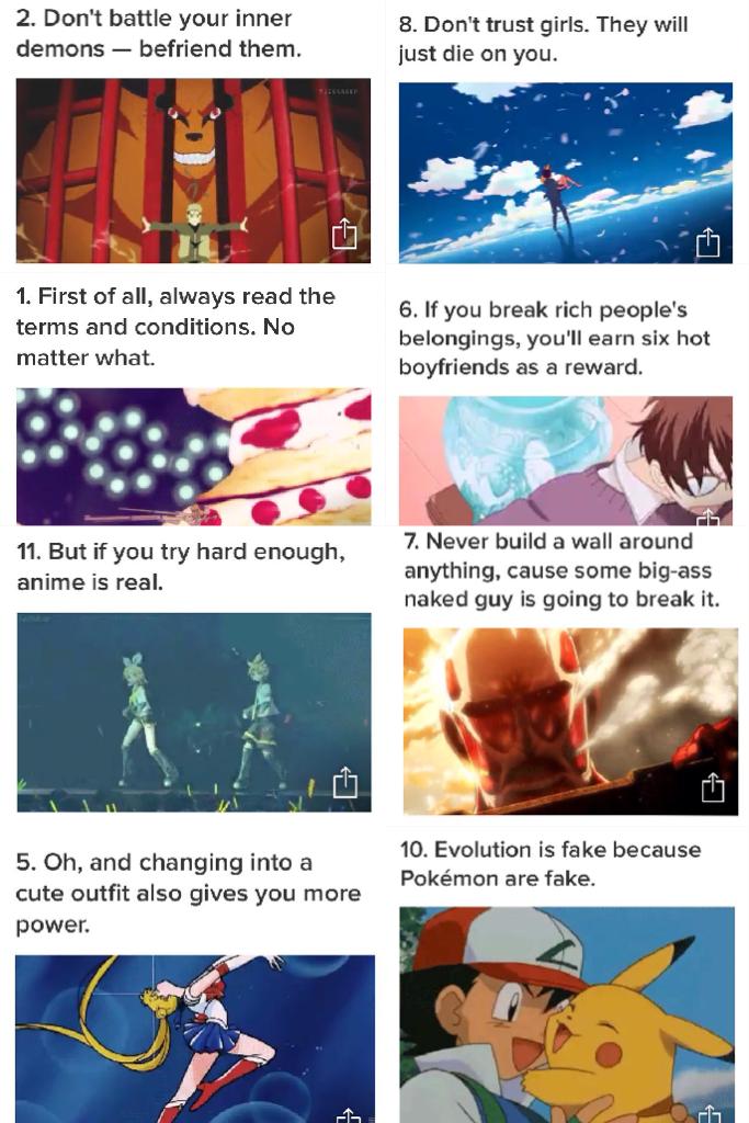 8 Things anime has taught us
