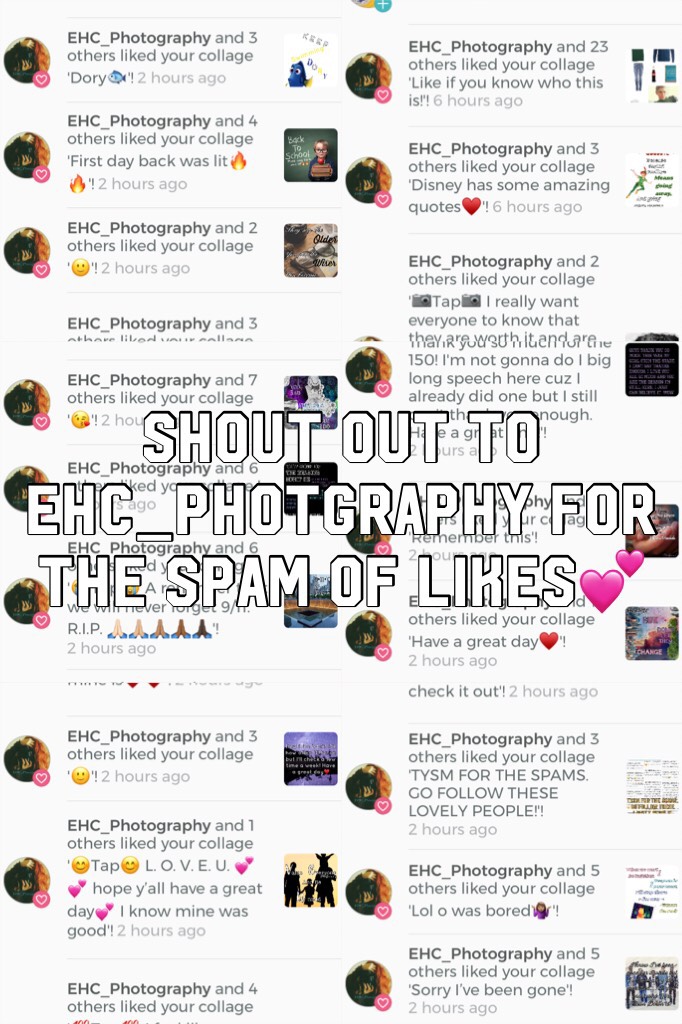 Shout out to EHC_Photgraphy for the spam of likes💕