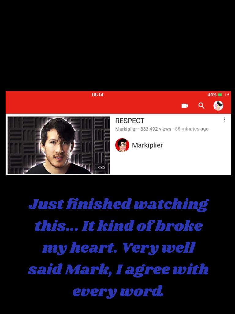 He's such a lovely, kind, understanding person. And I'm glad he made this video. I'm glad he stood up for Felix. He glad that he got that message across.