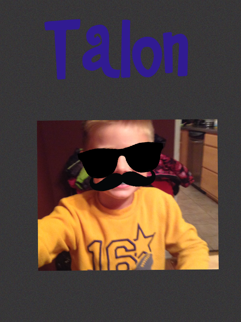 Talon my brother with a mustache and glasses