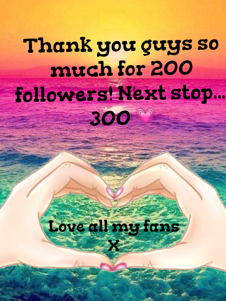 Thank you guys so much for 200 followers