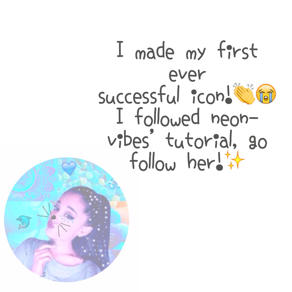 I made my first ever
successful icon!👏😭 
I followed neon-vibes' tutorial, go follow her!✨