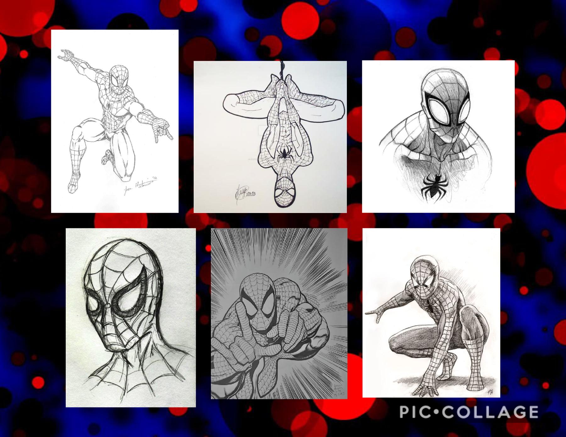drawings of spider-man that i wanna try.... i’m not a very good artist. i’ll show you final products eventually....😬😂
