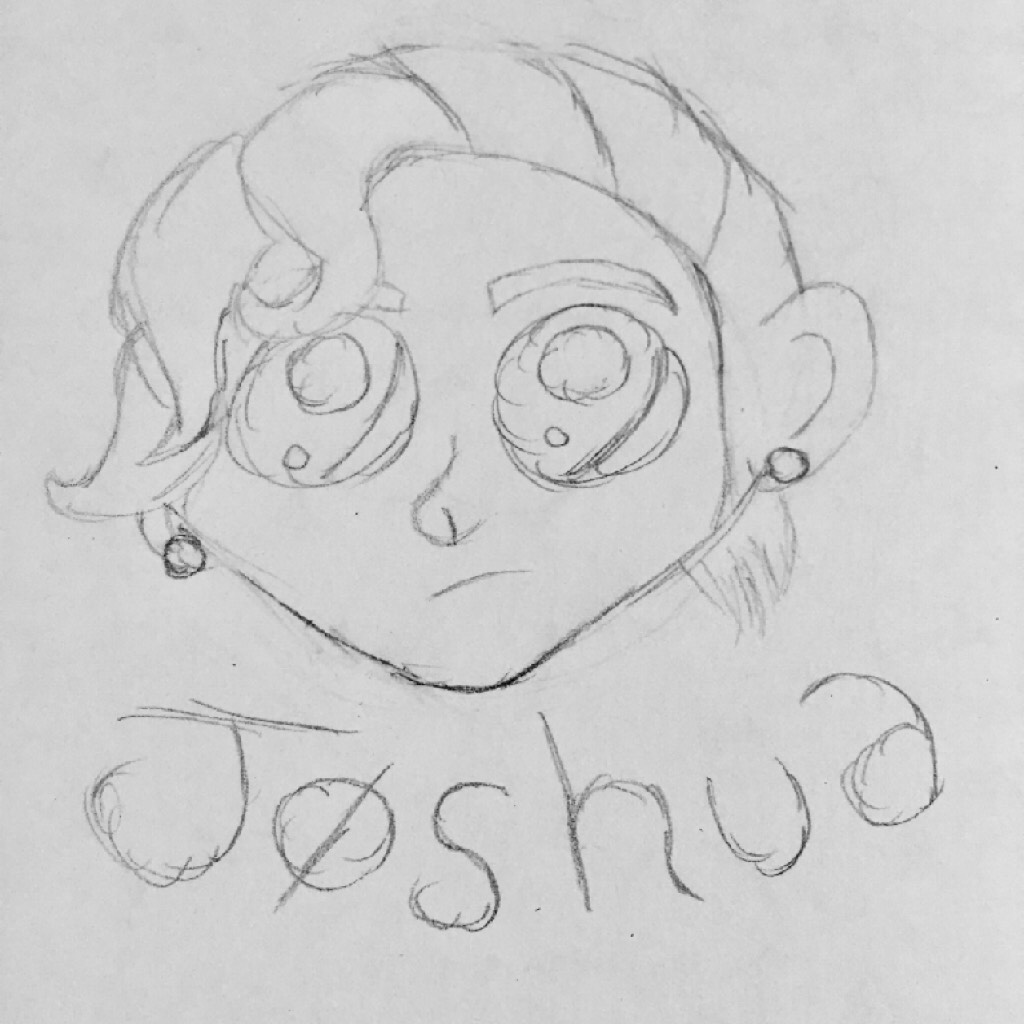 I drew josh based off of a drawing that I'll put in the remixes and I like it a lot but I'm trying to decide it I want to sharpie and color it or not ~Emï