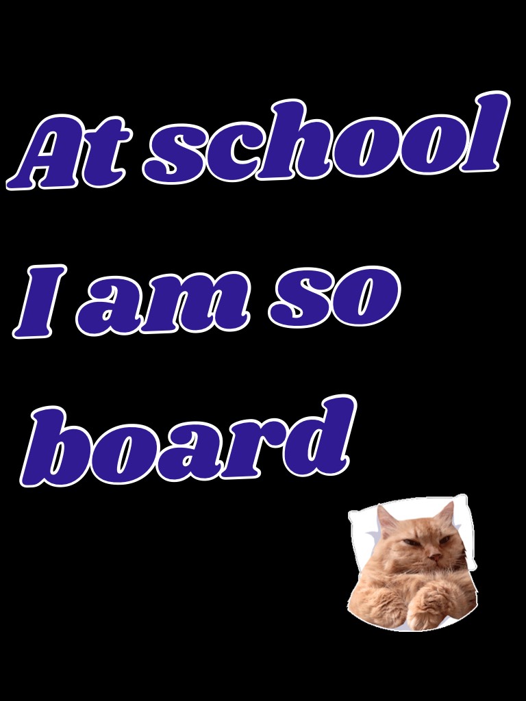 At school  I am so board 