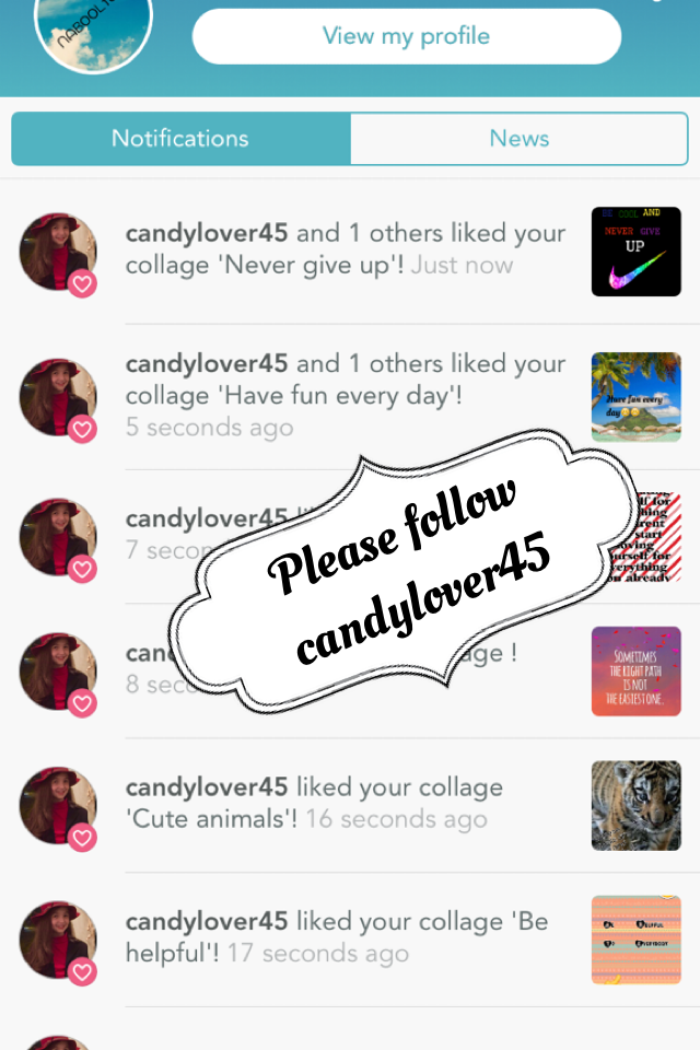Please follow candylover45