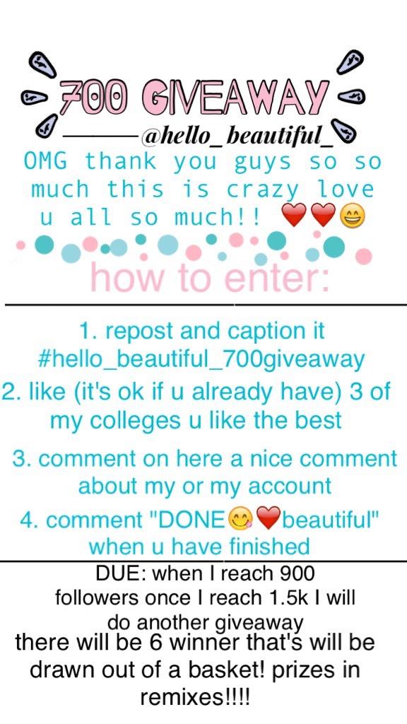 OMG!!!!!!!!!!😄😋❤️❤️❤️❤I also have a contest going on 2 so check out my recents!!!!!!! love u all and thankyou!!!