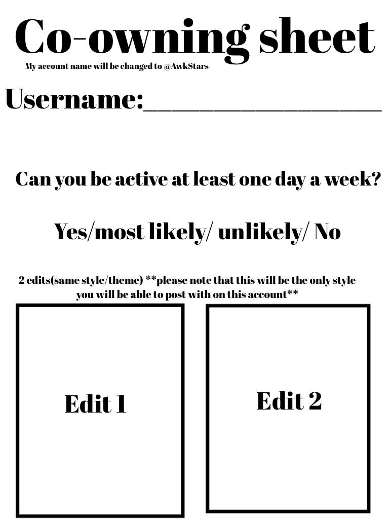 Co-owning sheet! Fill out for a HUGE SPAM