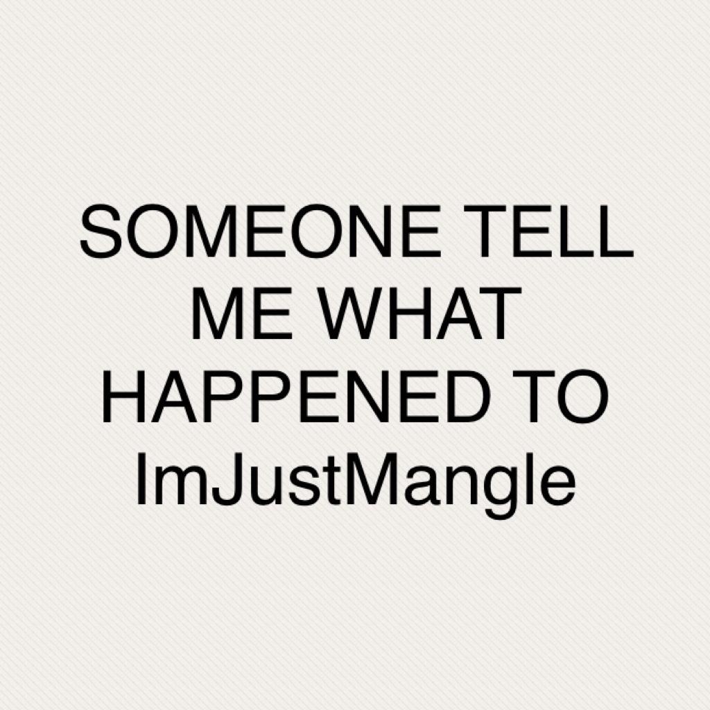 SOMEONE TELL ME WHAT HAPPENED TO ImJustMangle