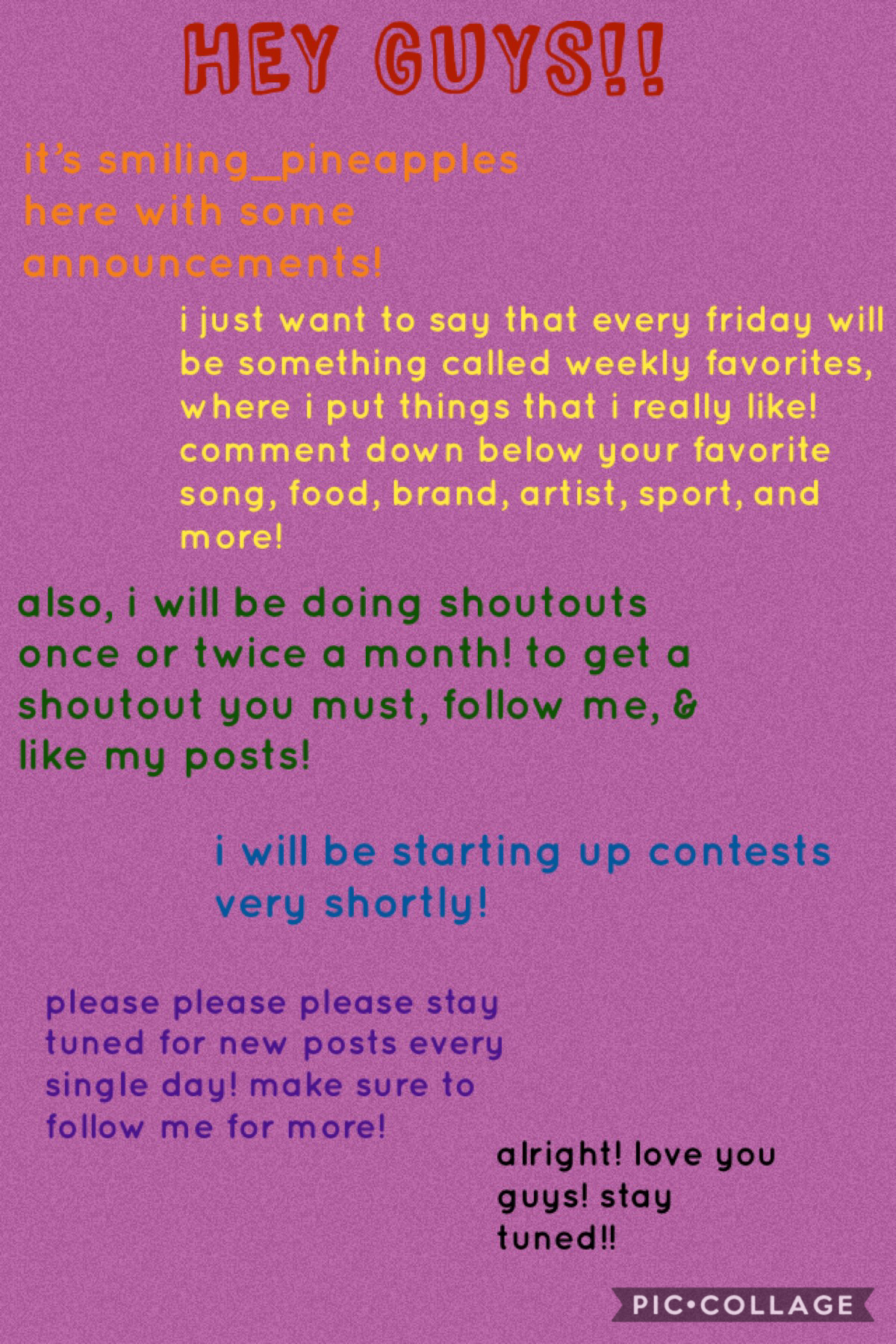just some announcements! 