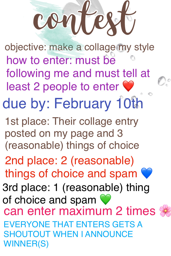 🎆 QUICKLY CLICKY 🎆
GUYS OMG CONTEST FINALLY UP! It would mean so much if you entered  💚 Ask away any questions ❤️
-LatteKitty
