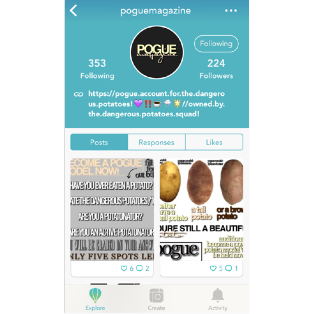 BECOME A DANGEROUS POGUE MODEL @poguemagazine 🌨💓‼️ -dangerous potatoes ☕️