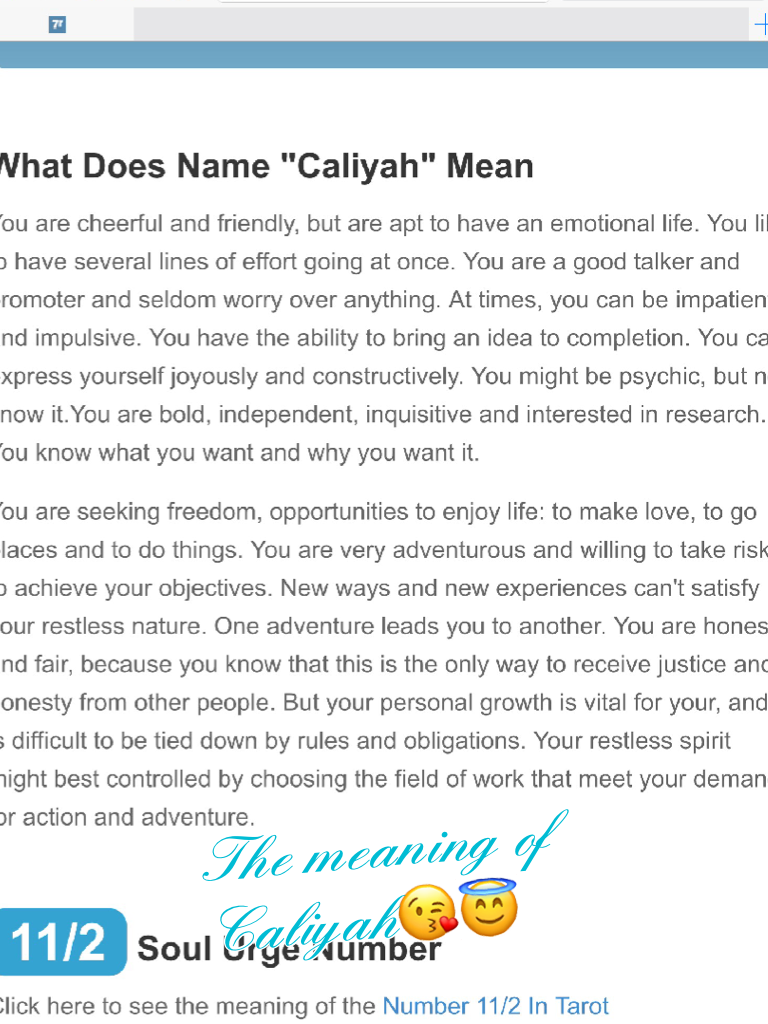 The meaning of Caliyah😘😇