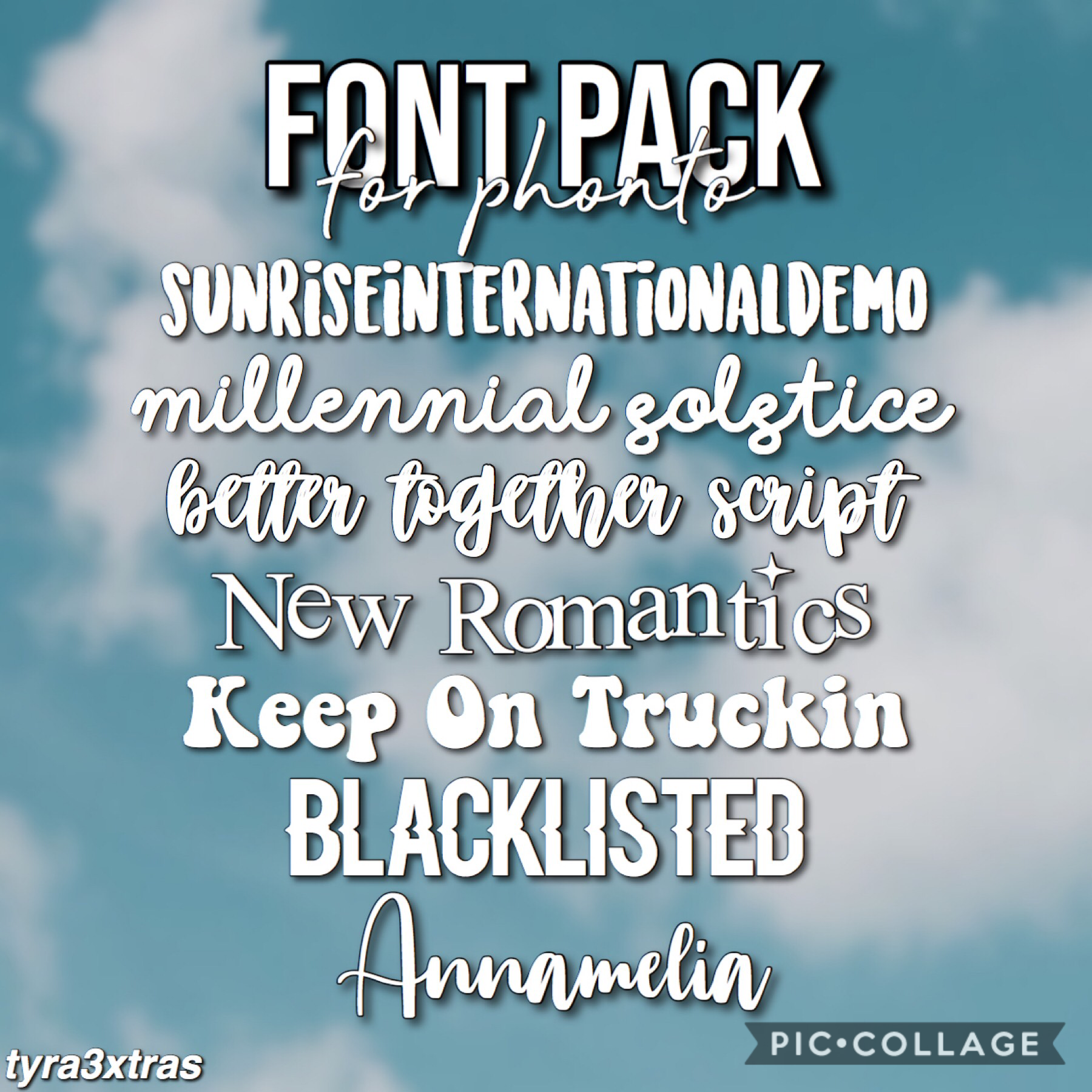Some of my fave fonts on phonto, also if you’re wondering how to get these, go to dafont.com and search these up then download :))