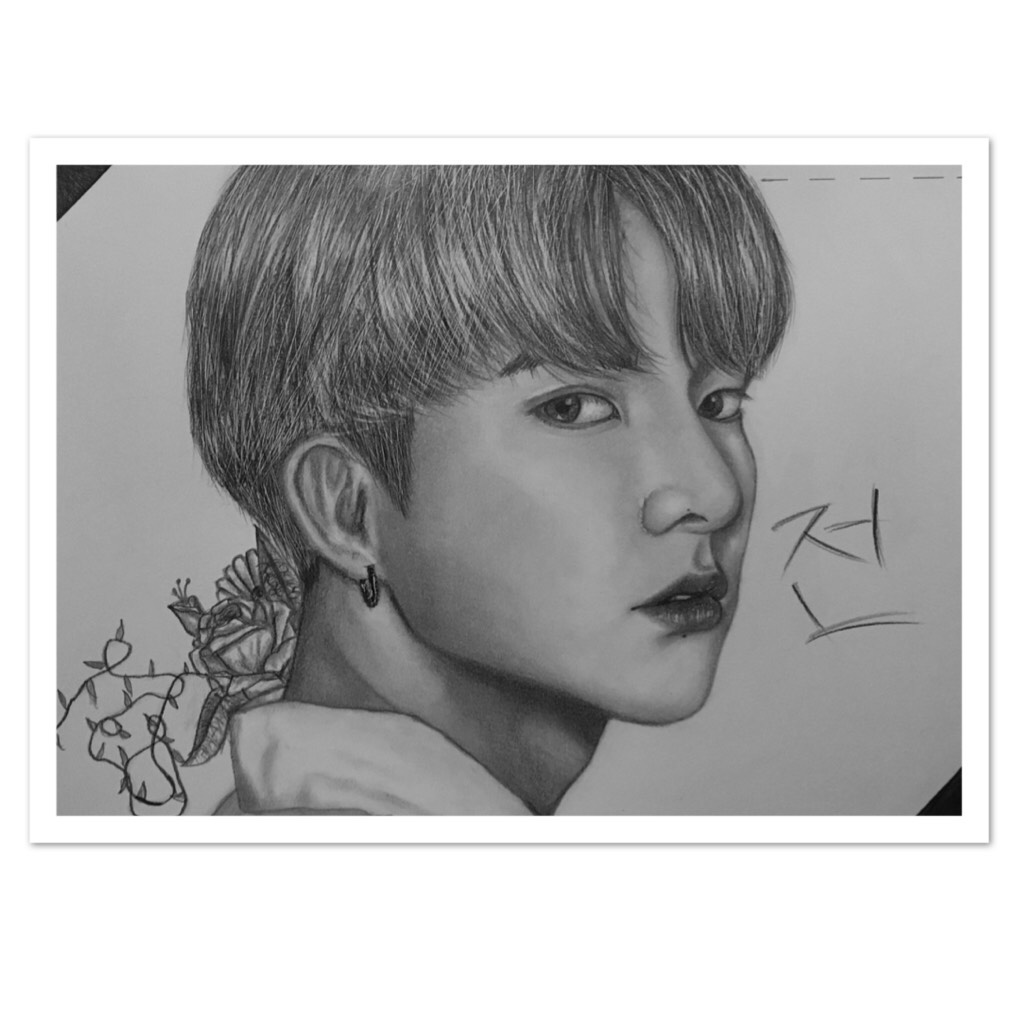 - C L I C K -
My Jungkook fanart / Follow my second account _Jikookie_Art_ for more~ / The materials I used were Steadler mars lumograph (12 set) pencils, 0.2 lead pencil, kneaded eraser, tombow mono zero eraser, Sakura white gel pen, and lots of q-tips^^
