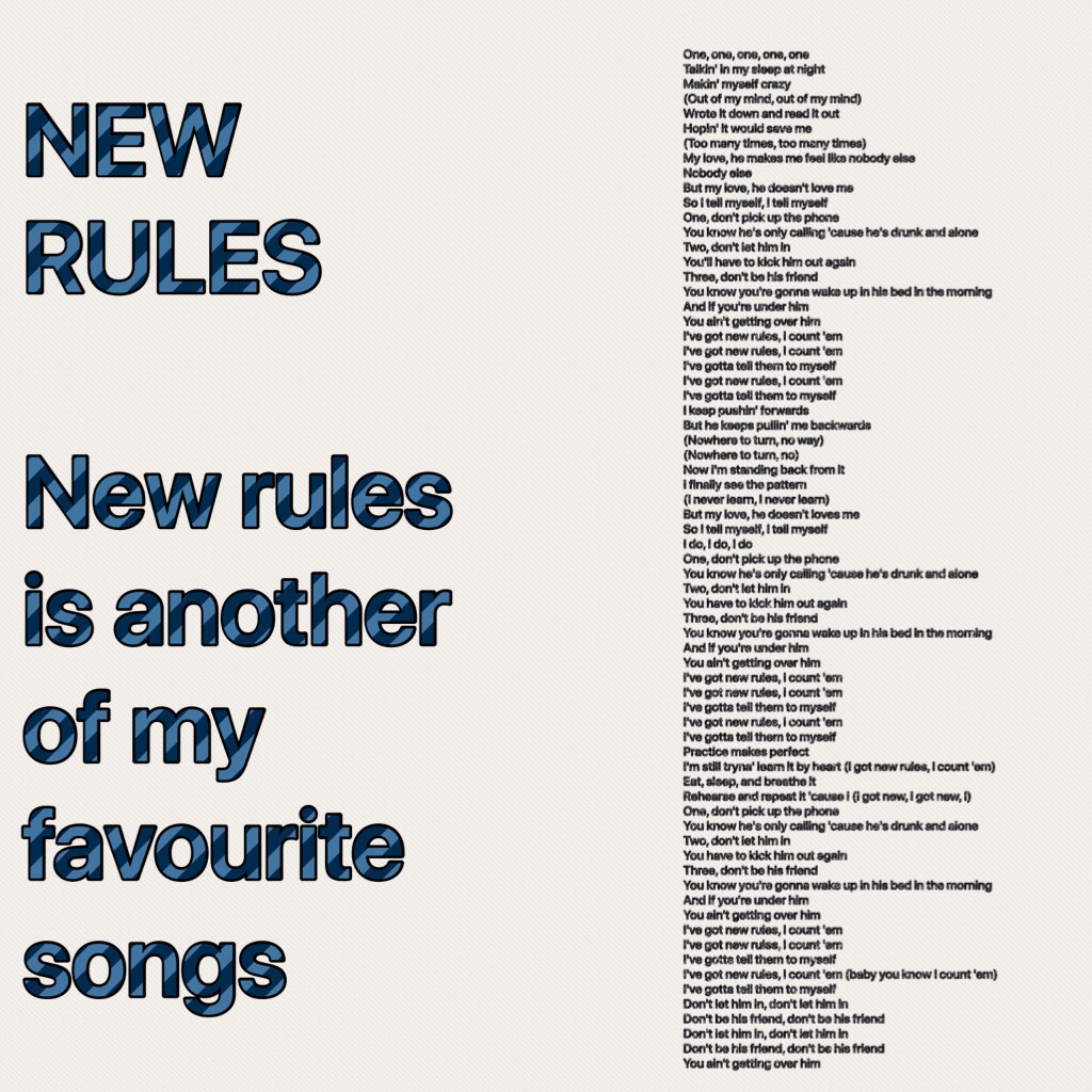 NEW RULES 

