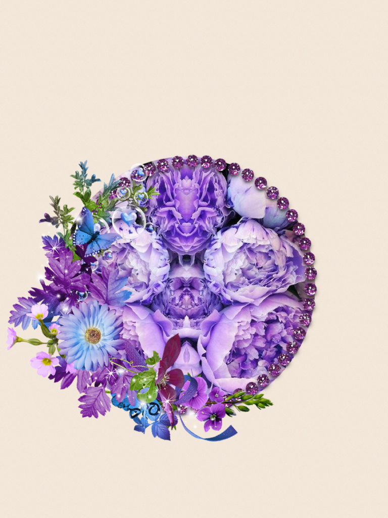 purple flowers icon-remix, clip around icon, edit as wanted and screenshot or save for use in pic collage 