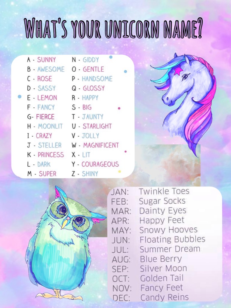 What's your unicorn name?