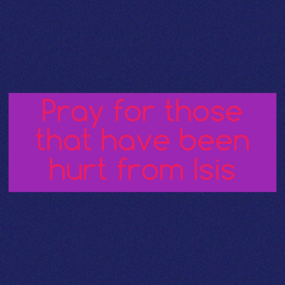 Pray for those that have been hurt from Isis 